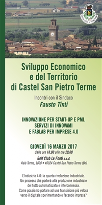 Smart Domotics protagonista all'incontro su Sviluppo Economico e Innovazione, 16 marzo Golf Club Le Fonti - CSPT Smart Domotics protagonista all'incontro su Sviluppo Economico e Innovazione, 16 marzo Golf Club Le Fonti - CSPT