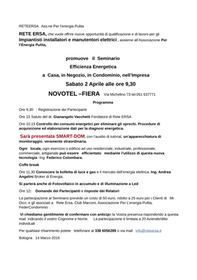 2 Aprile, Novotel Fiera, Bologna: Rete Ersa, nuovo Partner Smart Domotics, presenta le soluzioni Smart-Dom 2 Aprile, Novotel Fiera, Bologna: Rete Ersa, nuovo Partner Smart Domotics, presenta le soluzioni Smart-Dom