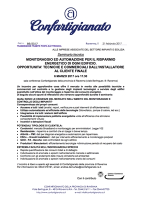 Confartigianato Ravenna: convegno su Efficienza Energetica 4.0 , relatore Smart Domotics Confartigianato Ravenna: convegno su Efficienza Energetica 4.0 , relatore Smart Domotics